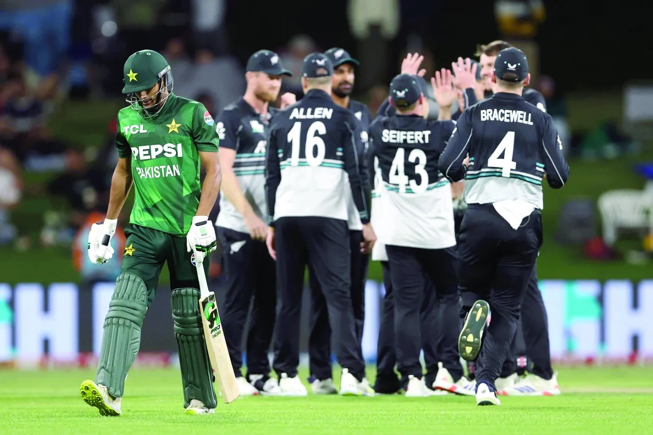 hasan nawaz walks away as new zealand celebrate the early wicket photo afp hasan nawaz walks away as new zealand celebrate the early wicket photo afp