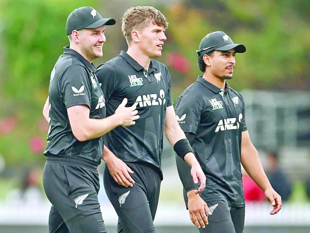 new zealand pacer ben sears claimed his first five wicket haul in odis photo afp new zealand pacer ben sears claimed his first five wicket haul in odis photo afp