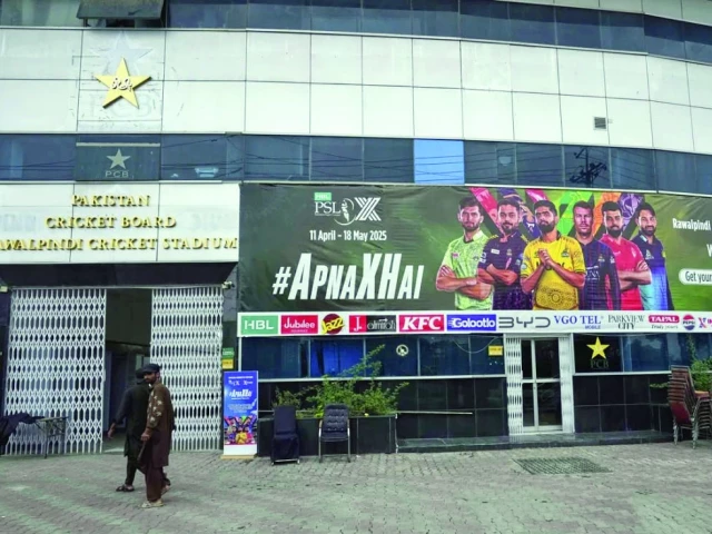 the hbl pakistan super league season 10 will resume at the rawalpindi cricket stadium on saturday photo pcb file the hbl pakistan super league season 10 will resume at the rawalpindi cricket stadium on saturday photo pcb file