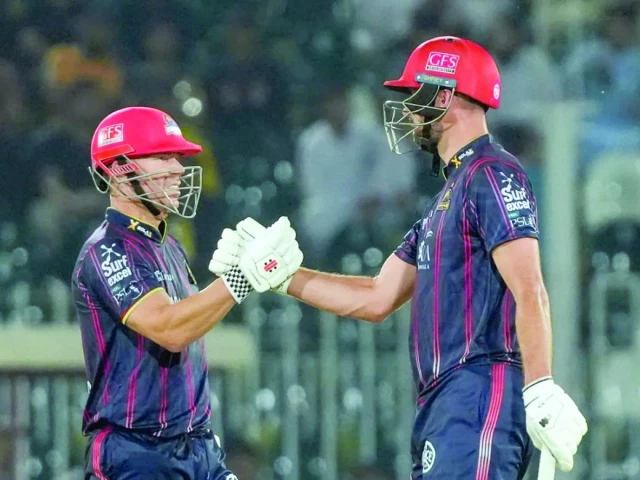 david warner and james vince made a 162 run stand in karachi s victory over peshawar in rawalpindi photo pcb