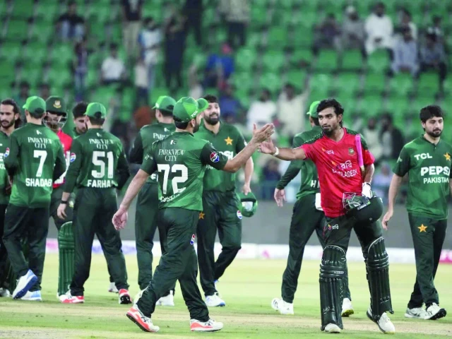 pakistan registered a dominating victory in the second t20i against bangladesh to clinch the three match series photo afp pakistan registered a dominating victory in the second t20i against bangladesh to clinch the three match series photo afp