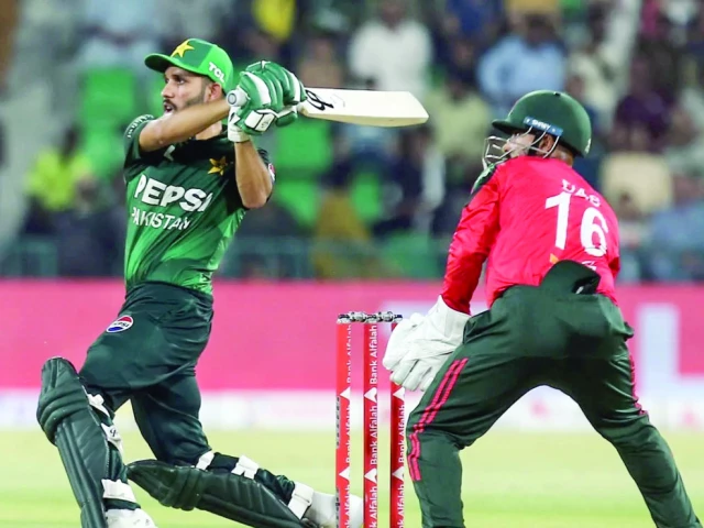 mohammad haris was in action against bangladesh in the recently concluded t20i series in lahore photo afp mohammad haris was in action against bangladesh in the recently concluded t20i series in lahore photo afp