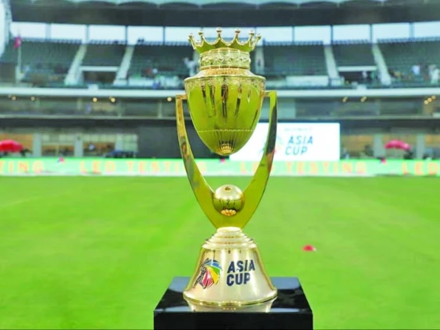 asia cup trophy was being displayed in colombo photo afp file