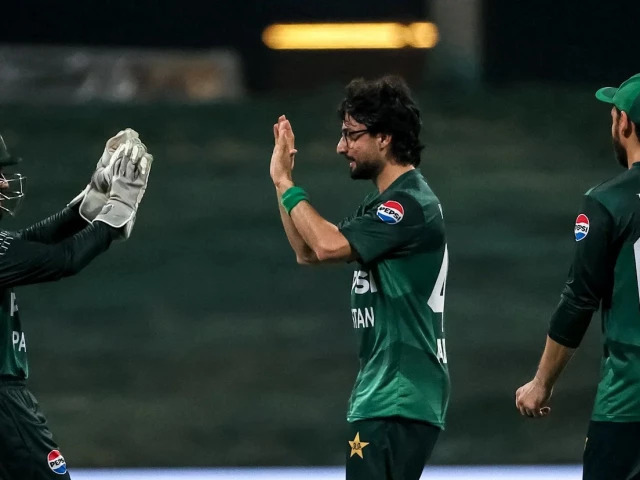 abrar ahmed is celebrating wicket against sri lanka in the asia cup s super four tie on tuesday photo afp