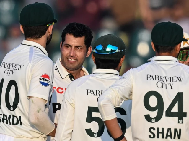 asif afridi 38 picked up his maiden test wicket in the form of tony de zorzi photo afp asif afridi 38 picked up his maiden test wicket in the form of tony de zorzi photo afp