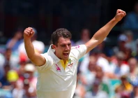 australia s pat cummins celebrates after dismissing england s mark stoneman during the first day of the fifth ashes cricket test match reuters