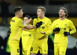 bodo glimt s fredrik sjovold and jostein gundersen celebrate after kasper hogh scores their second goal photo reuters