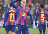 fermin lopez struck twice as barcelona saw off slavia prague michal cizek photo afp