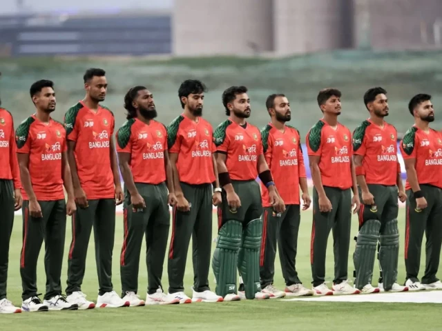the bangladesh cricket team was lining up for their national anthem photo afp file the bangladesh cricket team was lining up for their national anthem photo afp file