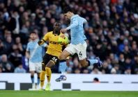 wolverhampton wanderers mateus mane in action with manchester city s tijjani reijnders photo reuters