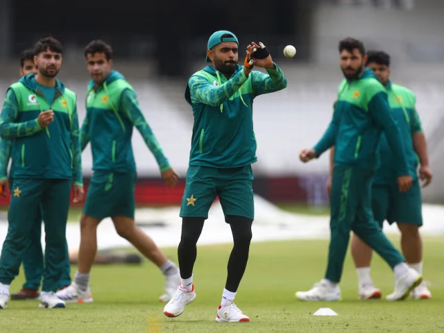 pakistan s babar azam during the practice session photo reuters pakistan s babar azam during the practice session photo reuters