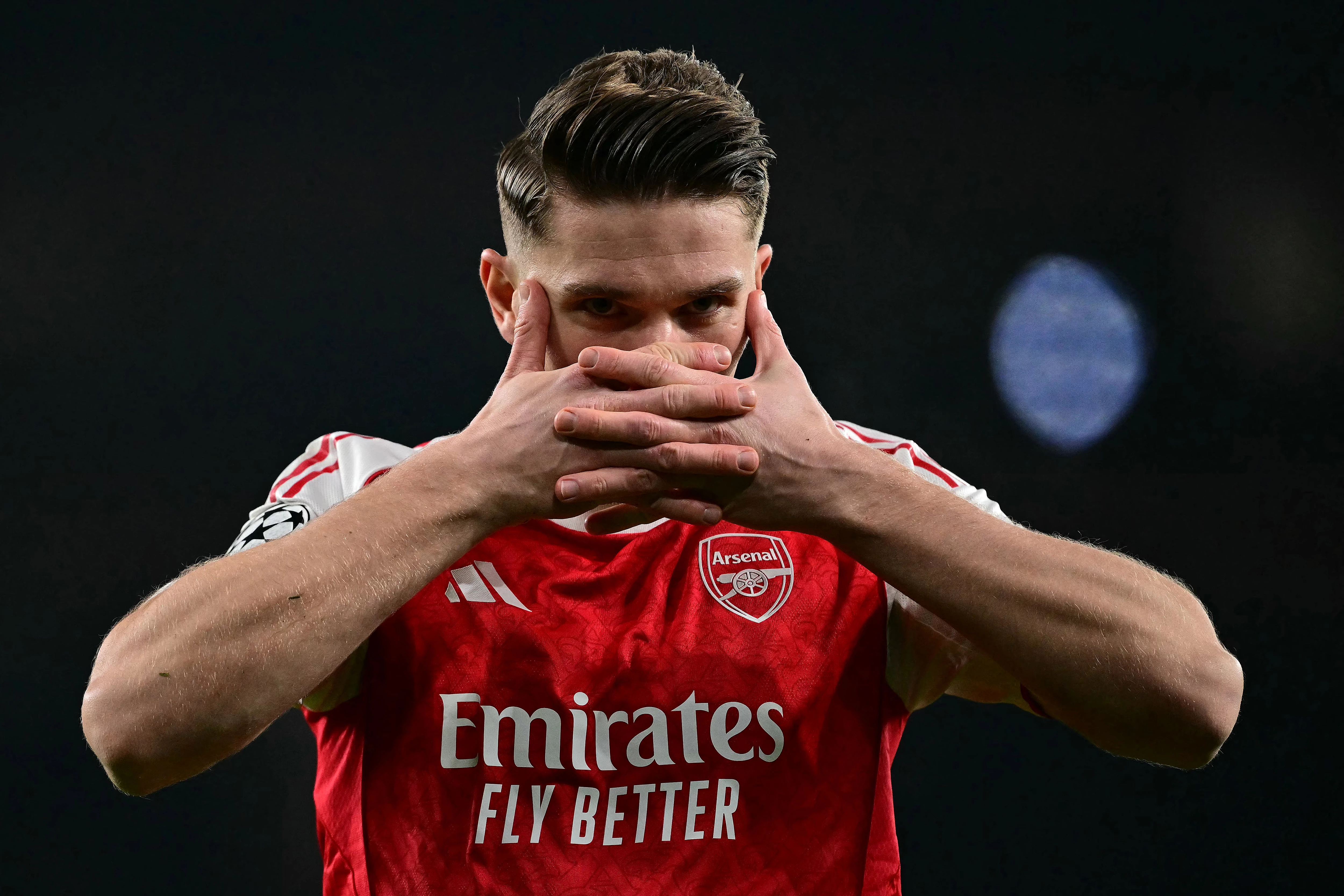 arsenal striker viktor gyokeres celebrates after scoring against sunderland photo afp