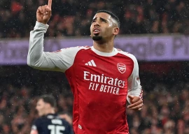arsenal striker gabriel jesus celebrates after scoring against wigan photo afp