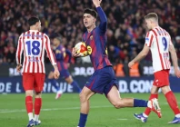 marc bernal netted twice for barcelona as they beat atletico madrid but were ousted in the semi finals of the copa del rey on aggregate photo afp