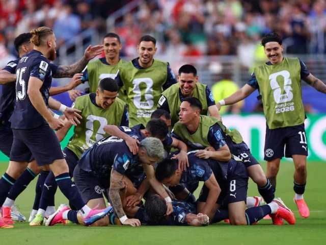 paraguay players celebrate matias galarza s goal photo reuters paraguay players celebrate matias galarza s goal photo reuters