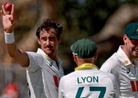 mitchell starc holds the ball aloft for his 22 ball five wicket haul photo afp mitchell starc holds the ball aloft for his 22 ball five wicket haul photo afp