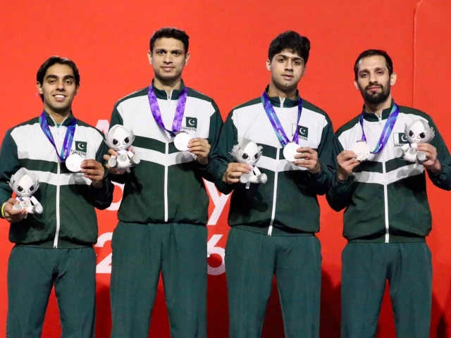 team pakistan secures the silver medal in the men s team squash competition at the 20th asian games aichi nagoya 2026 photo poa team pakistan secures the silver medal in the men s team squash competition at the 20th asian games aichi nagoya 2026 photo poa