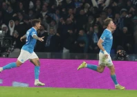 back on top napoli s danish forward rasmus hojlund r celebrates after scoring his team s second goal against juventus in naples photo afp