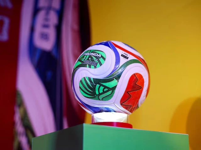 the official ball of the 2026 fifa world cup named trionda is displayed during a presentation event in mexico city mexico photo reuters