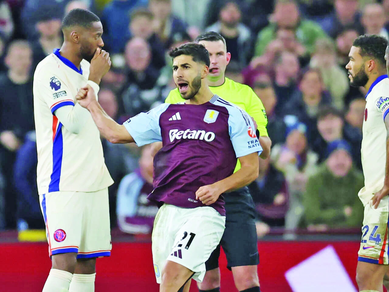 aston villa s marco asensio c celebrates after scoring against club brugge photo afp aston villa s marco asensio c celebrates after scoring against club brugge photo afp