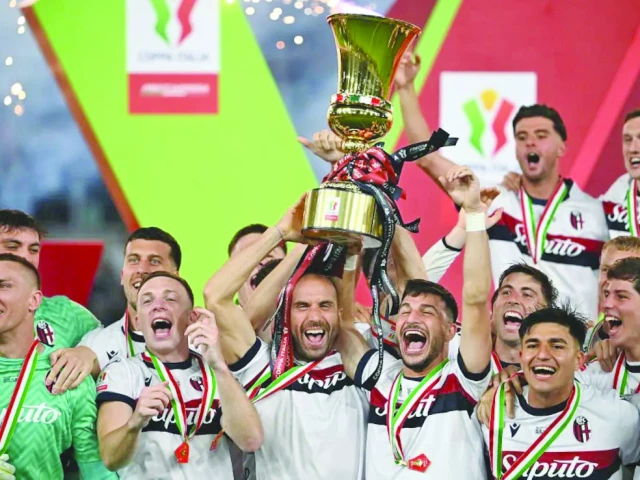 bologna players celebrating their italian cup victory photo afp bologna players celebrating their italian cup victory photo afp