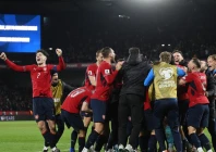 czech republic players celebrate after the penalty shoot out in prague photo afp