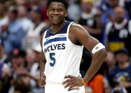 anthony edwards s 30 point performance helped the minnesota timberwolves to an upset of the denver nuggets in the nba playoffs photo afp