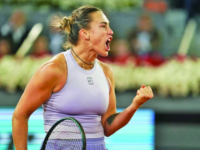aryna sabalenka celebrating her victory against marta kostyuk photo afp
