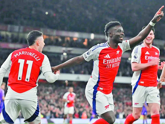 bukayo saka scored for arsenal in his first appearance since december photo afp bukayo saka scored for arsenal in his first appearance since december photo afp