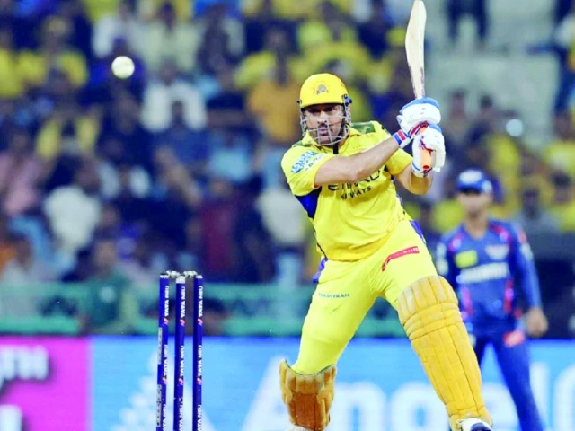 ms dhoni made a rapid 26 to help chennai super kings to a five wicket win over lucknow super giants in the ipl photo afp