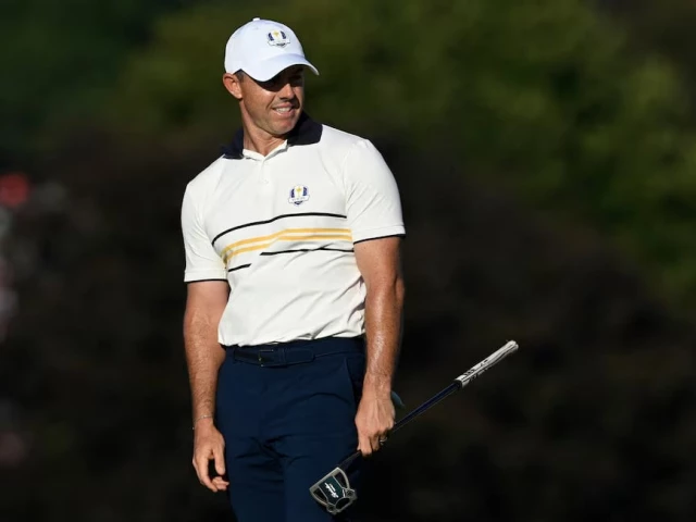team europe s rory mcilroy reacts after missing his putt on the 18th hole during the singles photo reuters team europe s rory mcilroy reacts after missing his putt on the 18th hole during the singles photo reuters