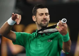 serbia s novak djokovic celebrates after winning his third round match against netherlands botic van de zandschulp photo reuters