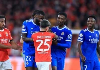 real madrid forward vinicius junior r accused benfica s gianluca prestianni of racial abuse during tuesday s champions league match photo afp real madrid forward vinicius junior r accused benfica s gianluca prestianni of racial abuse during tuesday s champions league match photo afp
