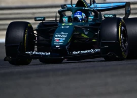 the adrian newey designed aston martin ran into more problems with its honda power unit in pre season testing in bahrain this week photo afp