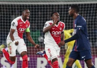 folarin balogun c celebrates after scoring monaco s third goal in their 3 1 win over psg photo afp