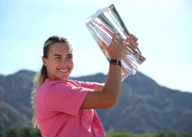 aryna sabalenka celebrates victory over elena rybakina in the indian wells wta 1000 final photo afp