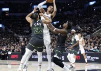 anthony edwards and victor wembanyama dominated the first half s scoring managing 19 and 16 apiece with everyone else combined shooting barely 30 percent from the field photo afp
