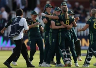 the australian players celebrate winning a record seventh t20 world cup photo afp