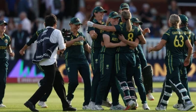 the australian players celebrate winning a record seventh t20 world cup photo afp the australian players celebrate winning a record seventh t20 world cup photo afp