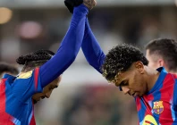 lamine yamal and raphael dias raphinha celebrate the goal photo afp