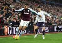 aston villa s morgan rogers in action with manchester united s shea lacey photo reuters