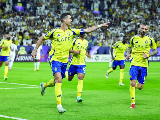 nassr s cristiano ronaldo celebrates scoring their second goal with teammate photo reuters nassr s cristiano ronaldo celebrates scoring their second goal with teammate photo reuters