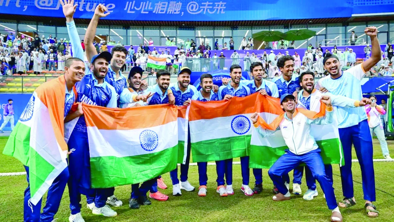 india celebrate their gold medal win at the 2023 asian games photo afp india celebrate their gold medal win at the 2023 asian games photo afp