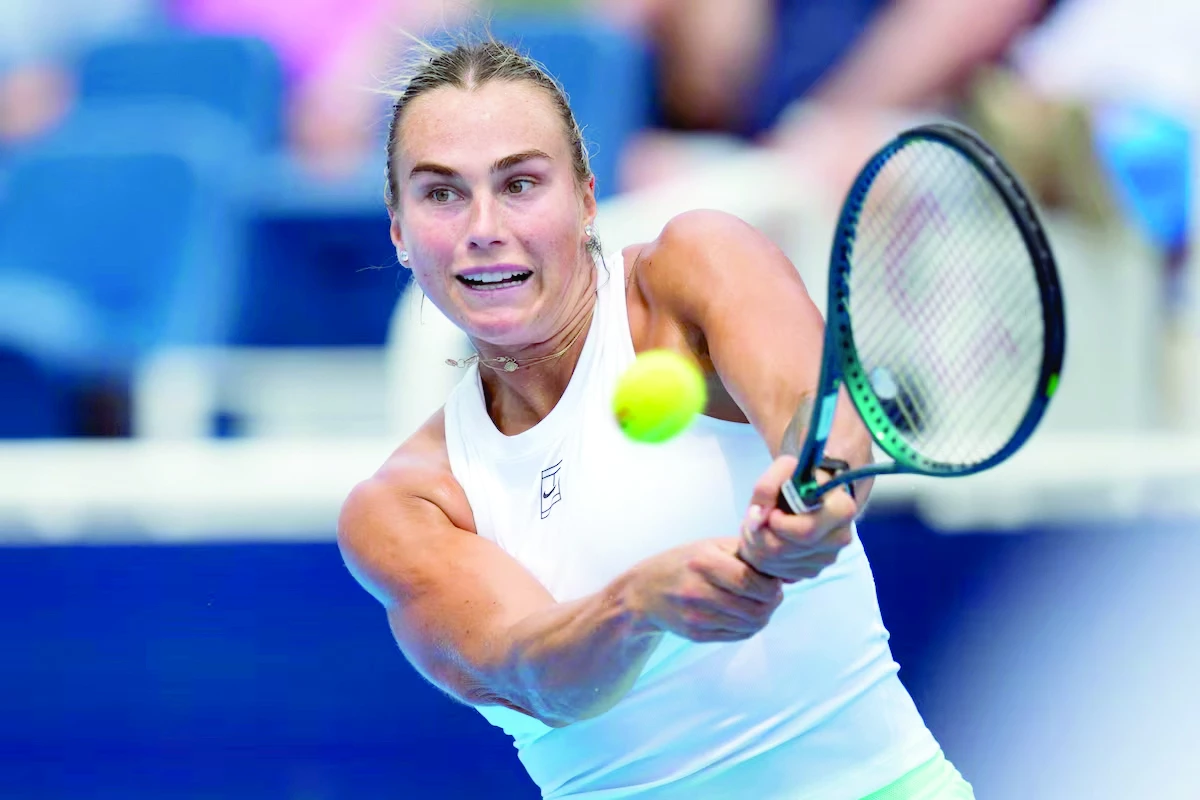 aryna sabalenka in action against emma raducanu during the cincinnati open at the lindner family tennis center photo reuters