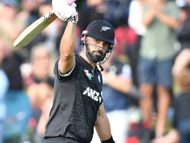 daryl mitchell scored 119 for new zealand in their first odi against west indies at hagley oval in christchurch photo afp daryl mitchell scored 119 for new zealand in their first odi against west indies at hagley oval in christchurch photo afp