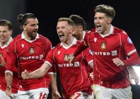 wrexham s lewis o brien and teammates celebrate after the penalty shootout photo reuters
