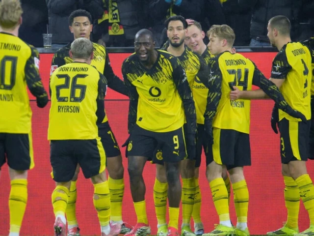 borussia dortmund striker serhou guirassy scored a first half brace in his side s 4 0 win over mainz on friday photo afp borussia dortmund striker serhou guirassy scored a first half brace in his side s 4 0 win over mainz on friday photo afp