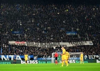 atalanta fans display a banner in the stands at new balance arena photo reuters