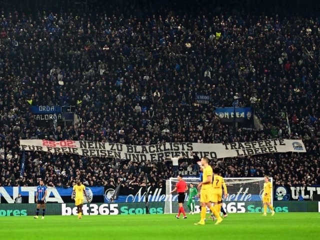 atalanta fans display a banner in the stands at new balance arena photo reuters atalanta fans display a banner in the stands at new balance arena photo reuters