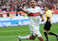 stuttgart winger jamie leweling grabbed a brace in his side s 4 0 win over wolfsburg on sunday photo afp